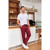 image:imageCOOFANDY Mens Drawstring Casual Pants Cotton Twill Elastic Waist Chino PantsRed
