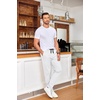 image:imageCOOFANDY Mens Drawstring Casual Pants Cotton Twill Elastic Waist Chino PantsWhite