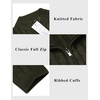image:imageCOOFANDY Mens Full Zip Cardigan Sweater Slim Fit Cable Knitted Zip Up Sweater with PocketsArmy Green