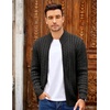 image:imageCOOFANDY Mens Full Zip Cardigan Sweater Slim Fit Cable Knitted Zip Up Sweater with PocketsBlack