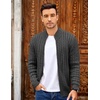 image:imageCOOFANDY Mens Full Zip Cardigan Sweater Slim Fit Cable Knitted Zip Up Sweater with PocketsGrey