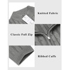image:imageCOOFANDY Mens Full Zip Cardigan Sweater Slim Fit Cable Knitted Zip Up Sweater with PocketsLight Grey