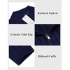 image:imageCOOFANDY Mens Full Zip Cardigan Sweater Slim Fit Cable Knitted Zip Up Sweater with PocketsNavy Blue