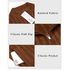 image:imageCOOFANDY Mens Full Zip Cardigan Sweater Slim Fit Cable Knitted Zip Up Sweater with PocketsReddish Brown