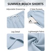 image:imageCOOFANDY Mens Hawaiian Beach Shorts Elastic Waist Drawstring Lightweight Summer Casual Shorts with PocketBlue