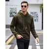 image:imageCOOFANDY Mens Hooded Sweatshirt Casual Long Sleeve Drawstring Waffle Knit Pullover HoodiesArmy Green