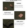 image:imageCOOFANDY Mens Hooded Sweatshirt Casual Long Sleeve Drawstring Waffle Knit Pullover HoodiesArmy Green