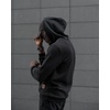 image:imageCOOFANDY Mens Hooded Sweatshirt Casual Long Sleeve Drawstring Waffle Knit Pullover HoodiesBlack
