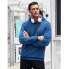 image:imageCOOFANDY Mens Hooded Sweatshirt Casual Long Sleeve Drawstring Waffle Knit Pullover HoodiesBlue
