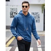 image:imageCOOFANDY Mens Hooded Sweatshirt Casual Long Sleeve Drawstring Waffle Knit Pullover HoodiesBlue
