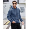 image:imageCOOFANDY Mens Hooded Sweatshirt Casual Long Sleeve Drawstring Waffle Knit Pullover HoodiesBlue Gery