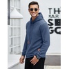 image:imageCOOFANDY Mens Hooded Sweatshirt Casual Long Sleeve Drawstring Waffle Knit Pullover HoodiesBlue Gery