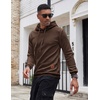 image:imageCOOFANDY Mens Hooded Sweatshirt Casual Long Sleeve Drawstring Waffle Knit Pullover HoodiesCoffee