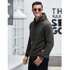 image:imageCOOFANDY Mens Hooded Sweatshirt Casual Long Sleeve Drawstring Waffle Knit Pullover HoodiesDark Gray