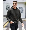 image:imageCOOFANDY Mens Hooded Sweatshirt Casual Long Sleeve Drawstring Waffle Knit Pullover HoodiesDark Gray