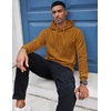 image:imageCOOFANDY Mens Hooded Sweatshirt Casual Long Sleeve Drawstring Waffle Knit Pullover HoodiesDark Yellow