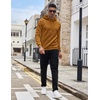 image:imageCOOFANDY Mens Hooded Sweatshirt Casual Long Sleeve Drawstring Waffle Knit Pullover HoodiesDark Yellow