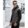 image:imageCOOFANDY Mens Hooded Sweatshirt Casual Long Sleeve Drawstring Waffle Knit Pullover HoodiesGeryBlack P10