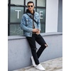 image:imageCOOFANDY Mens Hooded Sweatshirt Casual Long Sleeve Drawstring Waffle Knit Pullover HoodiesGeryBlack P10