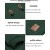 image:imageCOOFANDY Mens Hooded Sweatshirt Casual Long Sleeve Drawstring Waffle Knit Pullover HoodiesGreen