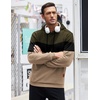 image:imageCOOFANDY Mens Hooded Sweatshirt Casual Long Sleeve Drawstring Waffle Knit Pullover HoodiesGreenKhaki P12