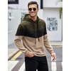 image:imageCOOFANDY Mens Hooded Sweatshirt Casual Long Sleeve Drawstring Waffle Knit Pullover HoodiesGreenKhaki P12