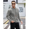 image:imageCOOFANDY Mens Hooded Sweatshirt Casual Long Sleeve Drawstring Waffle Knit Pullover HoodiesGrey