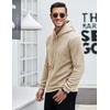 image:imageCOOFANDY Mens Hooded Sweatshirt Casual Long Sleeve Drawstring Waffle Knit Pullover HoodiesKhaki