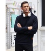 image:imageCOOFANDY Mens Hooded Sweatshirt Casual Long Sleeve Drawstring Waffle Knit Pullover HoodiesNavy Blue