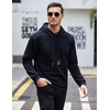 image:imageCOOFANDY Mens Hooded Sweatshirt Casual Long Sleeve Drawstring Waffle Knit Pullover HoodiesNavy Blue