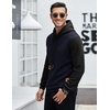 image:imageCOOFANDY Mens Hooded Sweatshirt Casual Long Sleeve Drawstring Waffle Knit Pullover HoodiesNavyBlack P10