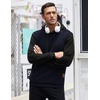 image:imageCOOFANDY Mens Hooded Sweatshirt Casual Long Sleeve Drawstring Waffle Knit Pullover HoodiesNavyBlack P10