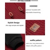 image:imageCOOFANDY Mens Hooded Sweatshirt Casual Long Sleeve Drawstring Waffle Knit Pullover HoodiesPat 1redblack