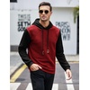 image:imageCOOFANDY Mens Hooded Sweatshirt Casual Long Sleeve Drawstring Waffle Knit Pullover HoodiesPat 1redblack