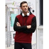 image:imageCOOFANDY Mens Hooded Sweatshirt Casual Long Sleeve Drawstring Waffle Knit Pullover HoodiesPat 1redblack
