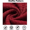 image:imageCOOFANDY Mens Hooded Sweatshirt Casual Long Sleeve Drawstring Waffle Knit Pullover HoodiesPat 1redblack