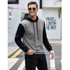 image:imageCOOFANDY Mens Hooded Sweatshirt Casual Long Sleeve Drawstring Waffle Knit Pullover HoodiesPat 2light Graynave Blue