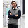 image:imageCOOFANDY Mens Hooded Sweatshirt Casual Long Sleeve Drawstring Waffle Knit Pullover HoodiesPat 2light Graynave Blue