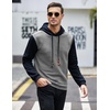 image:imageCOOFANDY Mens Hooded Sweatshirt Casual Long Sleeve Drawstring Waffle Knit Pullover HoodiesPat 2light Graynave Blue