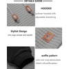 image:imageCOOFANDY Mens Hooded Sweatshirt Casual Long Sleeve Drawstring Waffle Knit Pullover HoodiesPat 5light Grayblack