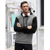 image:imageCOOFANDY Mens Hooded Sweatshirt Casual Long Sleeve Drawstring Waffle Knit Pullover HoodiesPat 5light Grayblack
