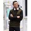 image:imageCOOFANDY Mens Hooded Sweatshirt Casual Long Sleeve Drawstring Waffle Knit Pullover HoodiesPat6army Greenblack