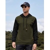 image:imageCOOFANDY Mens Hooded Sweatshirt Casual Long Sleeve Drawstring Waffle Knit Pullover HoodiesPat6army Greenblack