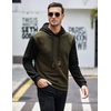 image:imageCOOFANDY Mens Hooded Sweatshirt Casual Long Sleeve Drawstring Waffle Knit Pullover HoodiesPat6army Greenblack