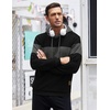 image:imageCOOFANDY Mens Hooded Sweatshirt Casual Long Sleeve Drawstring Waffle Knit Pullover HoodiesPat8blacklight Gray