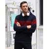 image:imageCOOFANDY Mens Hooded Sweatshirt Casual Long Sleeve Drawstring Waffle Knit Pullover HoodiesPat9navy Bluewine Red