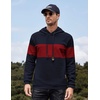 image:imageCOOFANDY Mens Hooded Sweatshirt Casual Long Sleeve Drawstring Waffle Knit Pullover HoodiesPat9navy Bluewine Red