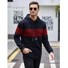 image:imageCOOFANDY Mens Hooded Sweatshirt Casual Long Sleeve Drawstring Waffle Knit Pullover HoodiesPat9navy Bluewine Red