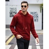 image:imageCOOFANDY Mens Hooded Sweatshirt Casual Long Sleeve Drawstring Waffle Knit Pullover HoodiesRed