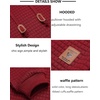 image:imageCOOFANDY Mens Hooded Sweatshirt Casual Long Sleeve Drawstring Waffle Knit Pullover HoodiesRed